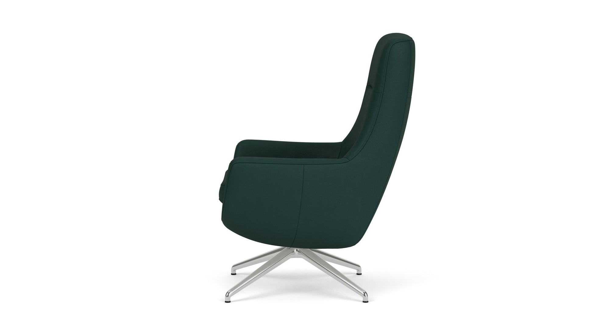 Suite Chair - Paloma Deep Green - Polished Metal Base  Image - 4