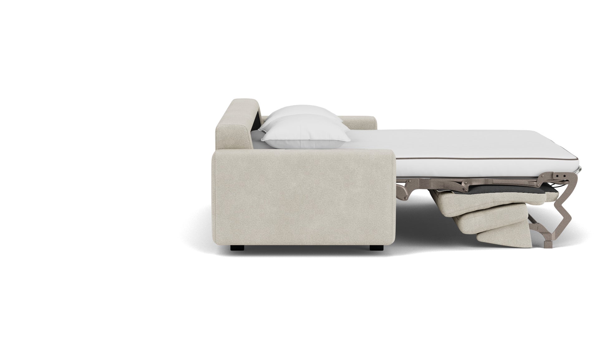 Reva Sleeper Sofa - Ava Cloud, Black Ash Legs Image - 9