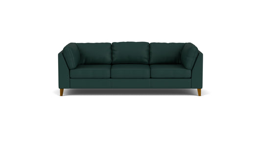 Salema Sofa - Paloma Deep Green Leather - Java Legs Image - 1