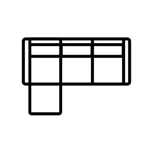 Line drawing of a sectional sofa on a white background