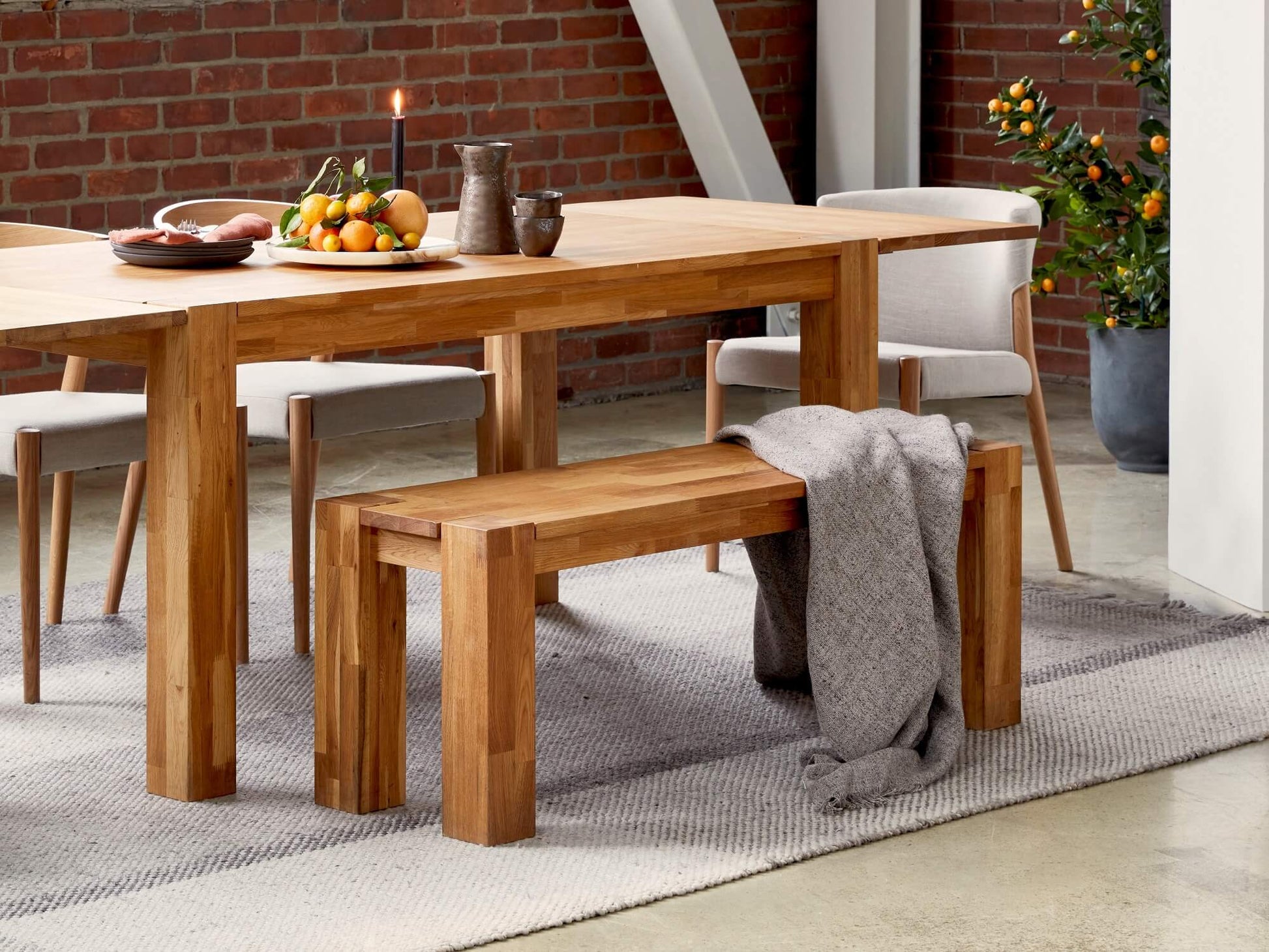 Harvest Bench - Large - Oak lifestyle image