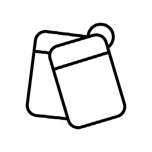 A black line icon drawing of a swatch collection